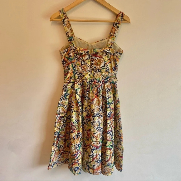Tatyana Nashville PinUp Retro Rainbow Floral Daisy Circle Dress Yarn Detail XS - Picture 6 of 8